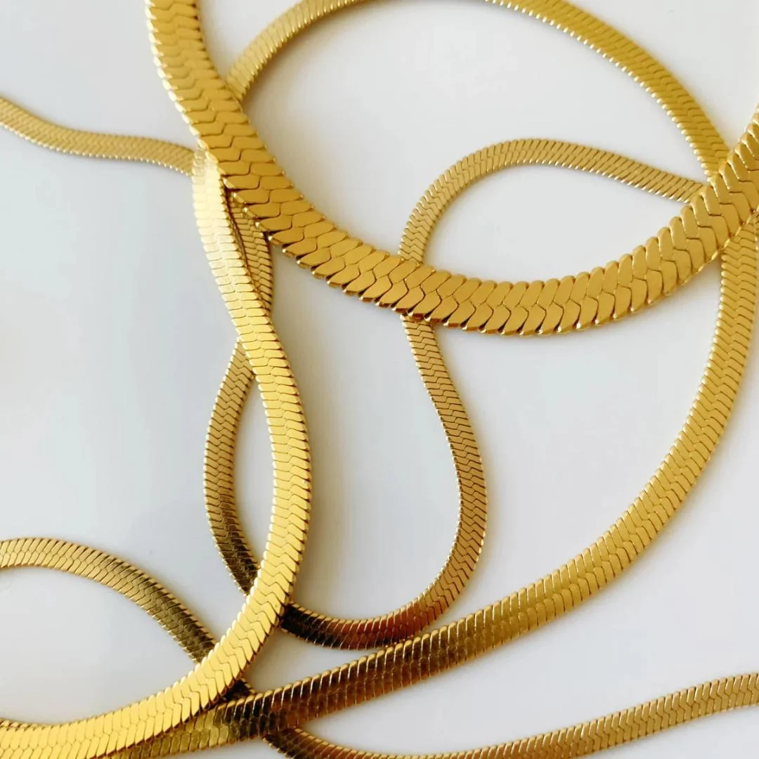 Necklace Herringbone Chain Waterproof Layering Jewelry